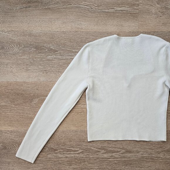 Abercrombie & Fitch Sweetheart Slim Semi Cropped Sweater White Size Small - Picture 15 of 16